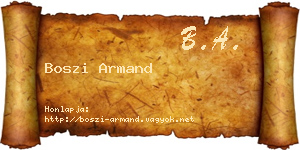 Boszi Armand névjegykártya